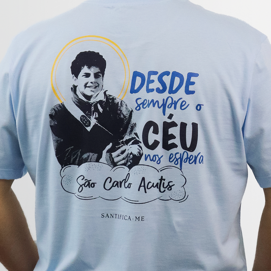 Camiseta São Carlo Acutis (Azul Claro)