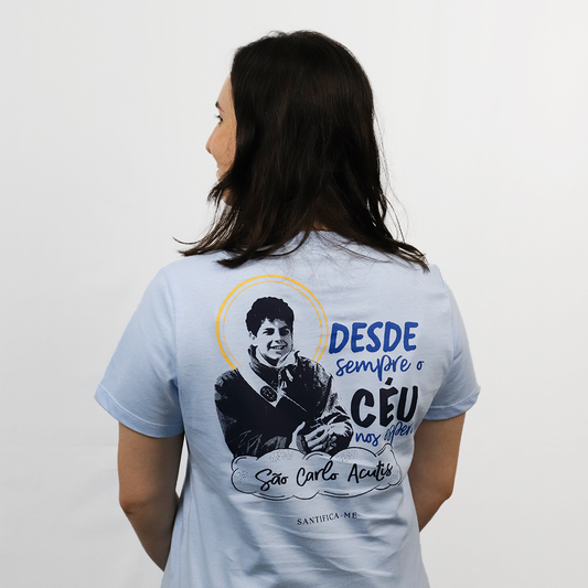 Baby Look São Carlo Acutis (Azul Claro)