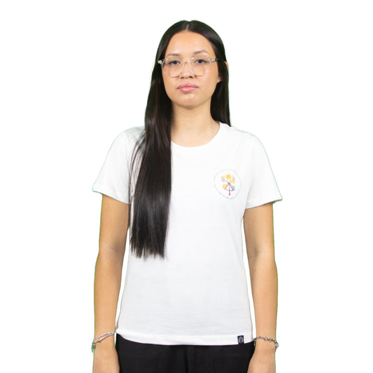 Baby Look Brasão do Vaticano - Off-White