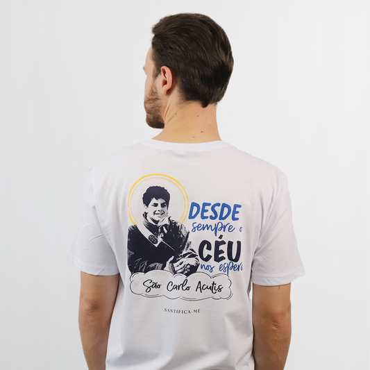 Camiseta São Carlo Acutis (Branca)