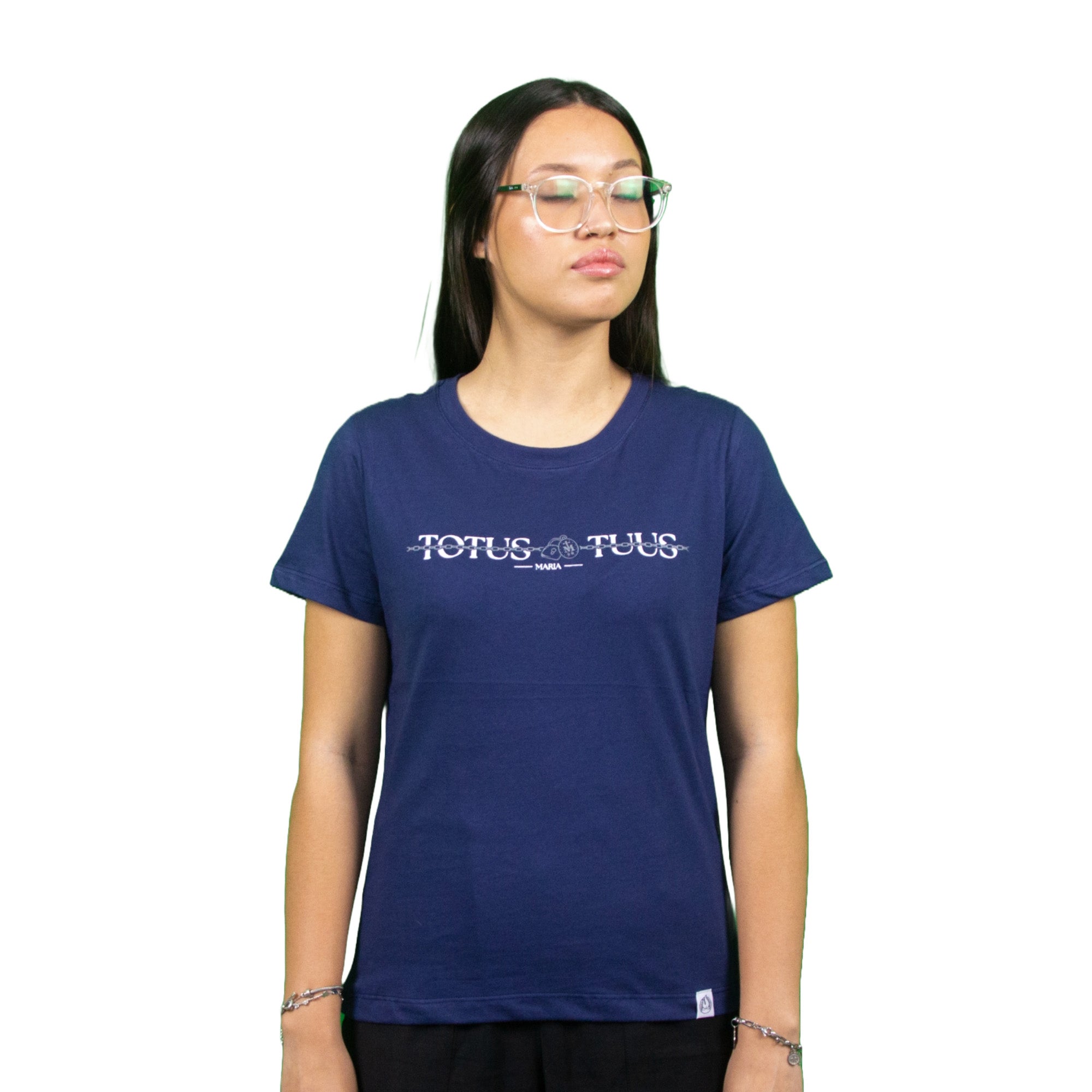 Baby Look Totus Tuus - Marinho